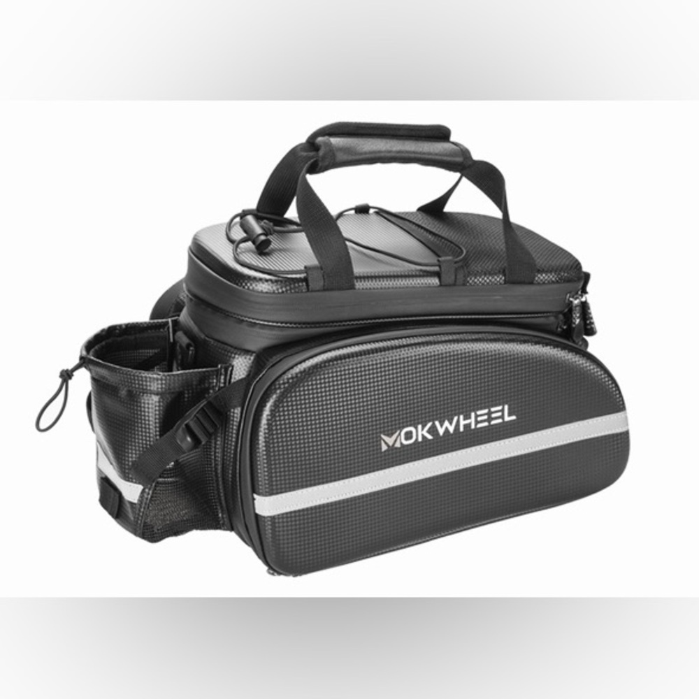 Mokwheel Rear Bag Saddle Bags Bike Panniers Rain Reflective Black Rack New